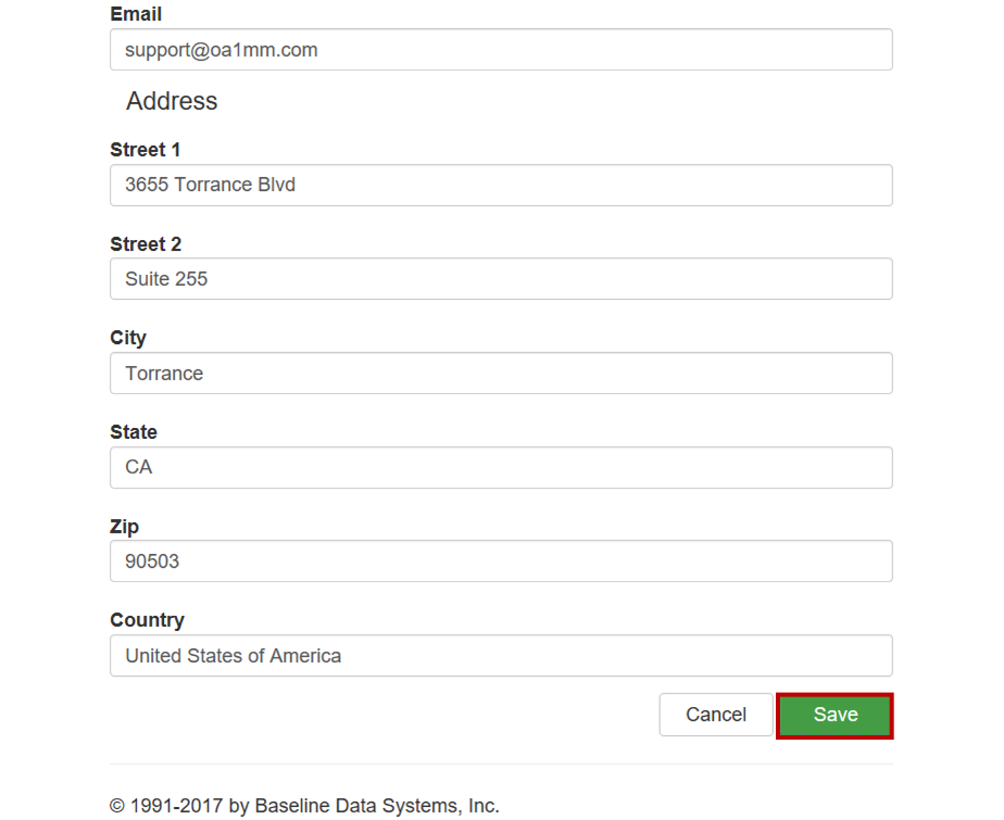 OA Mobile Login Page