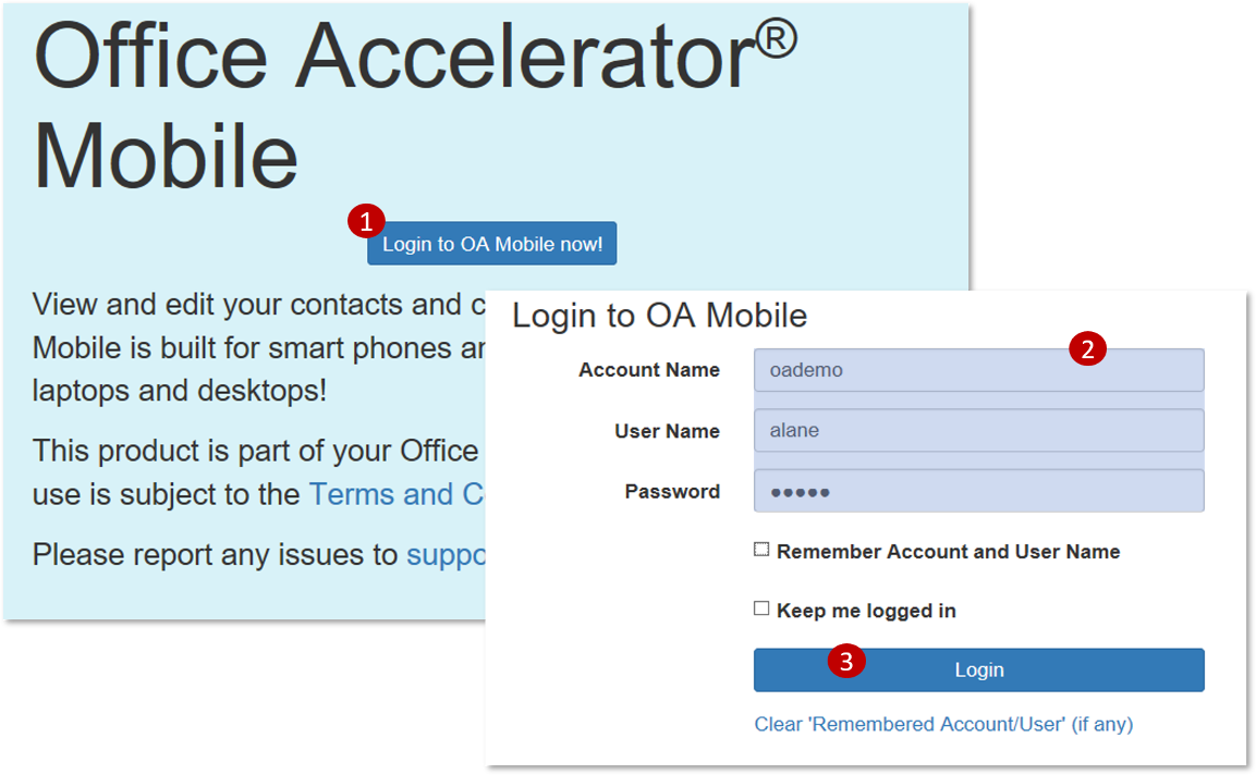Login to OA Mobile OA Mobile