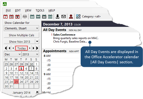 All Day Event in Calendar View