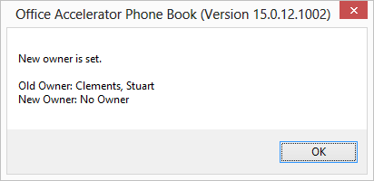 Change Contact Owner Dialog Box
