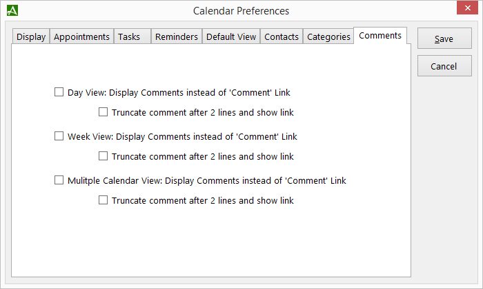 Comments Display Preferences