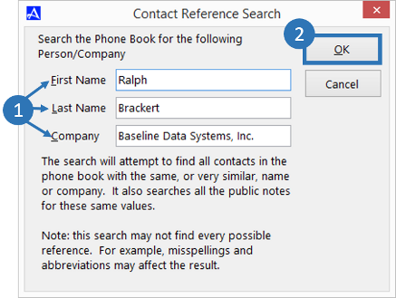 Run Contact Reference Search