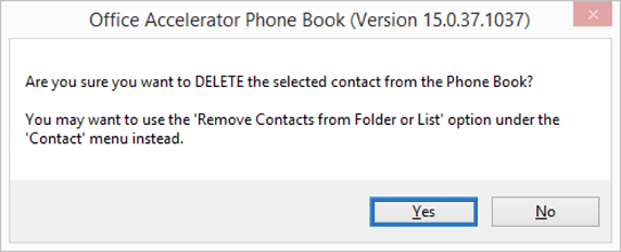 Confirm Deletion of Contact