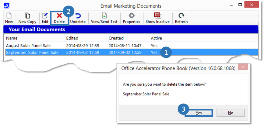 Select and Delete Email Document