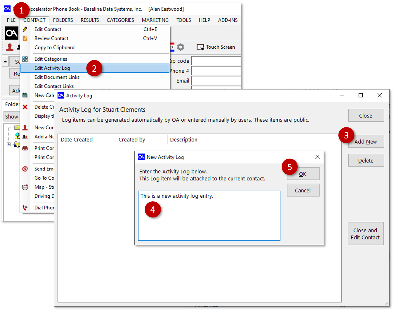 Edit Office Accelerator Activity Log