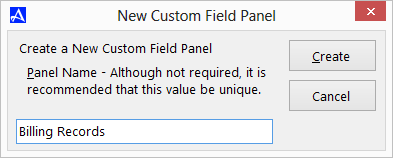 Enter Custom Field Panel Name