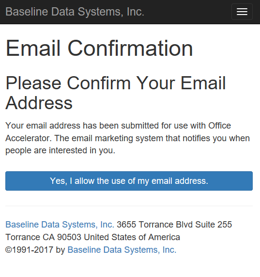 Email Confirmation
