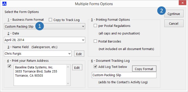 Multiple Form Options
