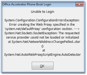 Accelerator Proxy Error