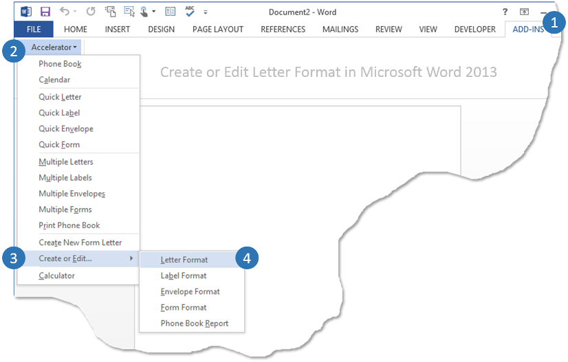 Create Edit Letter Format