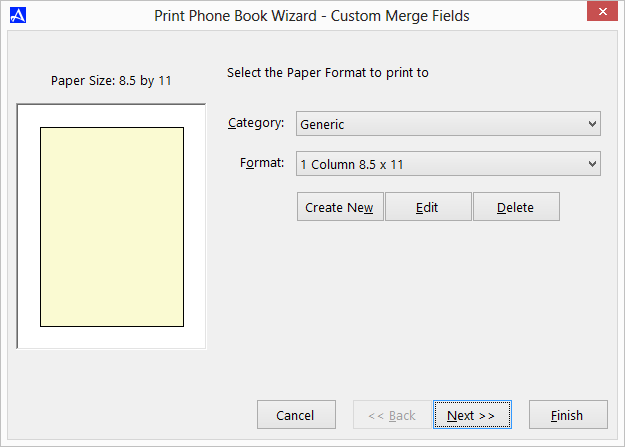 Office Accelerator Print Wizard - Printing Custom Merge Fields (Selecting Paper Type)