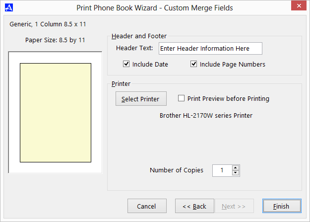 Office Accelerator Print Wizard - Printing Custom Merge Fields (Selecting Print Formatting Options)