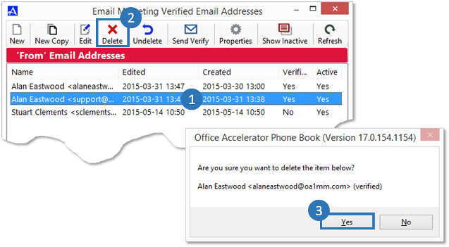 Delete Email Address