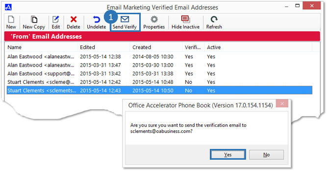 Send Email Address Verification Email
