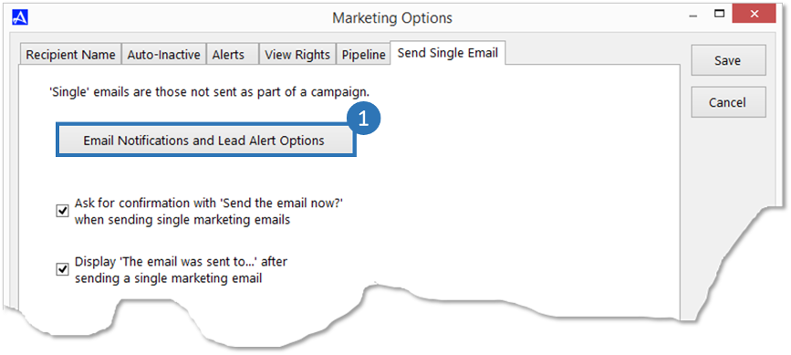 Modify Alert Notifications and Lead Alerts for Single Emails