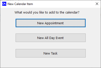 New Calendar Item