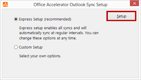 Office Accelerator Sync Express Setup