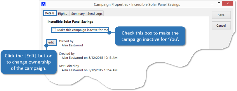 Campaign Details Tab