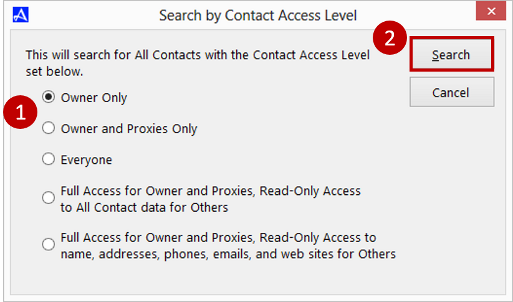 Search by Contact Access Level