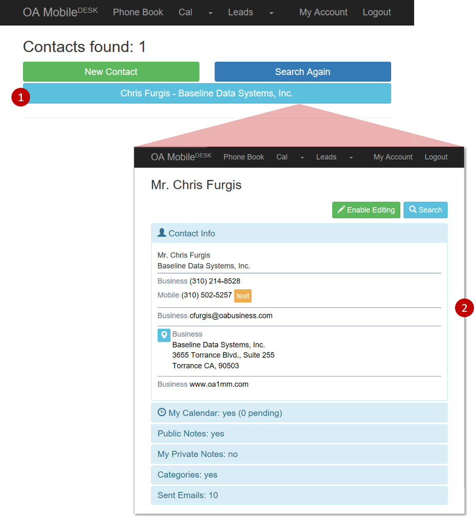 OA Mobile Login Page