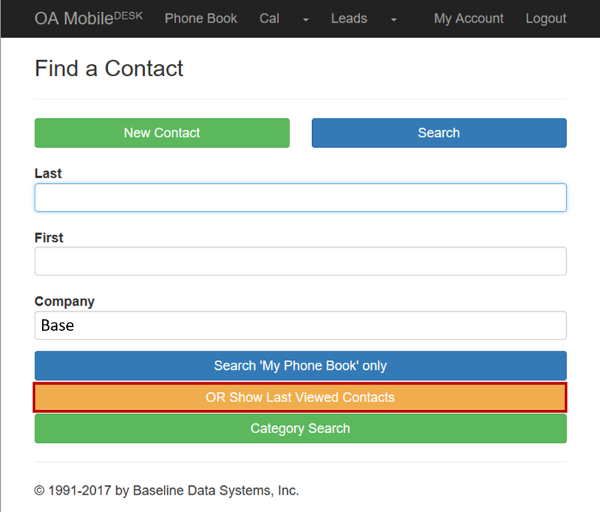 OA Mobile Login Page