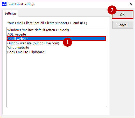 Select Default Email client