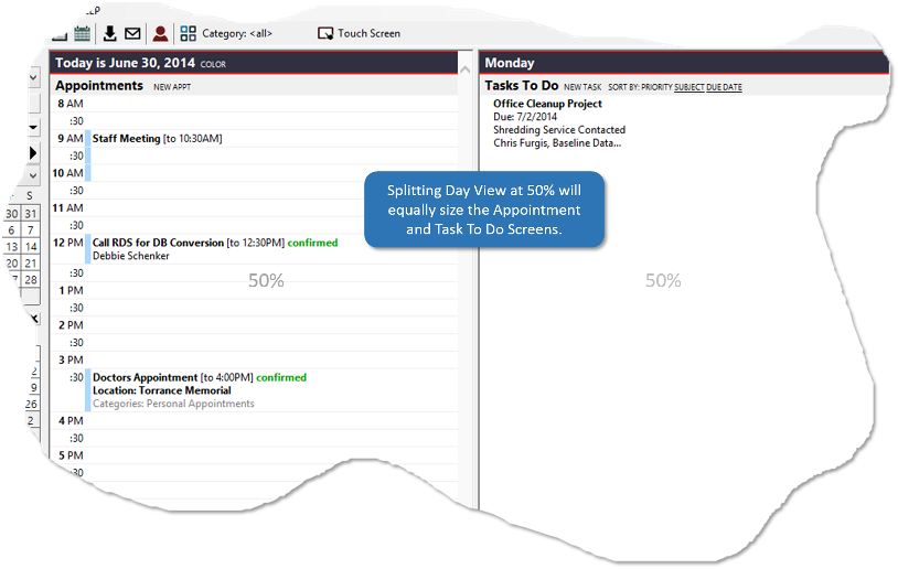 Split Day View Fifty Percent