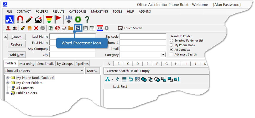 Office Accelerator Word Processor Icon